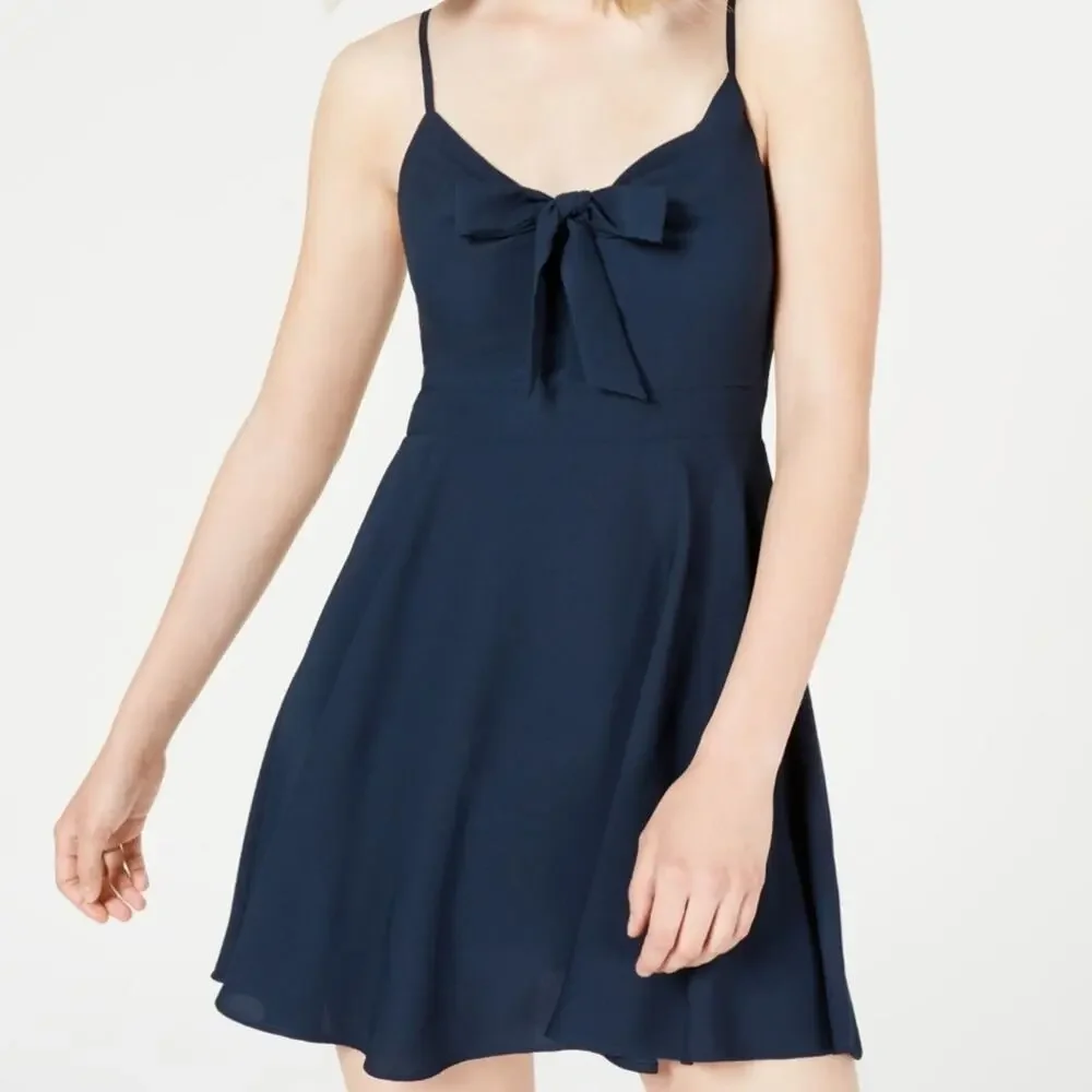 B Darlin Navy Blue sleeveless short dress bow detail size 11/12